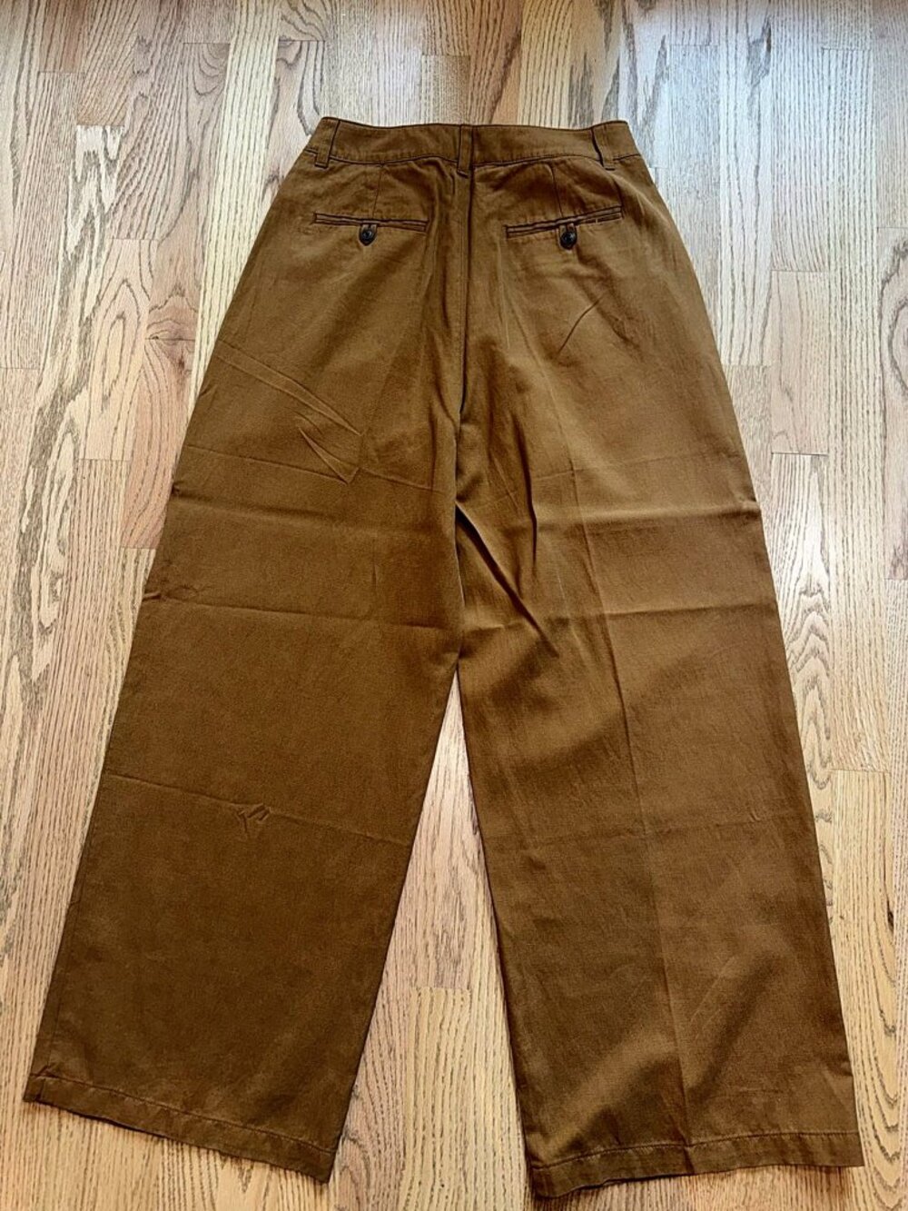 Madewell The Harlow Wide Leg Pant Tobacco Brown Twill Size 6